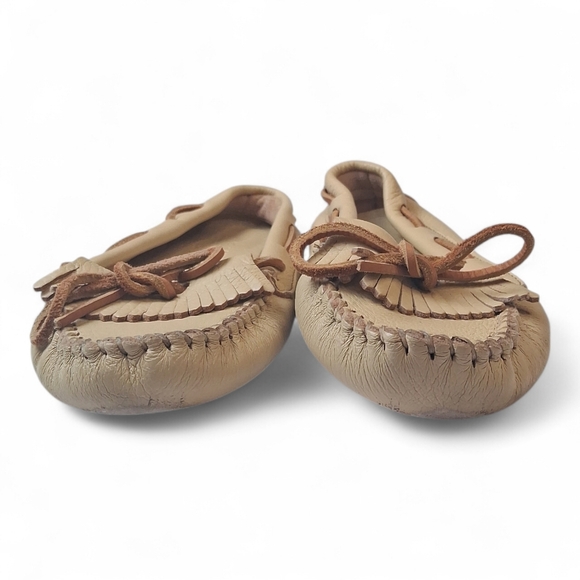 Minnetonka Women's Natural Moosehide Driving Moccasins Size 7 - Picture 4 of 9